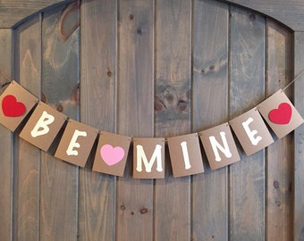 be mine, valentine's day banner, be mine banner, valentine's day decoration, photo prop, be mine pet banner, dog, cat, pet, paw print banner