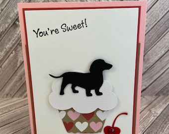 teckel, teckel Valentijnsdag kaart, worst hond kaart, hond valentine kaart, doxie kaart, weiner hond kaart, zal je mijn valentijn, valentijn