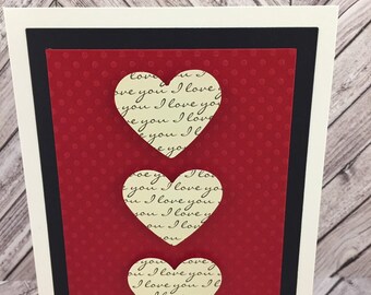 i love you card, love card, valentines day card, heart card, romantic card, hearts of love, anniversary card, husband card, wife card