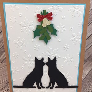 pastor alemán, tarjeta de pastor alemán, tarjeta de Navidad de pastor alemán, tarjeta GSD, tarjeta de Navidad GSD, aniversario GSD, tarjeta de muérdago, tarjeta de perro