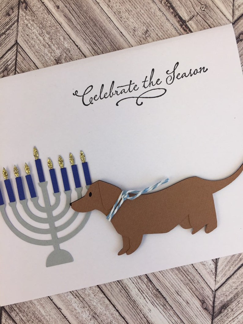 Menorah Menorah Card Hanukkah Hanukkah Card Hanukkah Dog Etsy