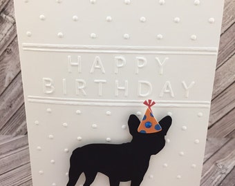 French bulldog, French bulldog birthday card, bulldog card, dog birthday card, dog card, frenchie card, bully card, bully birthday card