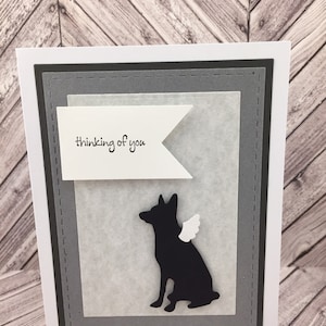 Deutscher Schäferhund, deutsche Schäferhund Sympathiekarte, deutsche Schäferhund Karte, Hund Sympathie Karte, Hund Kondolenzkarte, Hund Verlust Karte, Diensthund