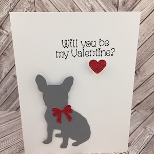 carte de Saint-Valentin bouledogue français, carte de Saint-Valentin français, carte de bouledogue, saint-valentin chien, carte de chien, serez-vous mon valentin,valentin