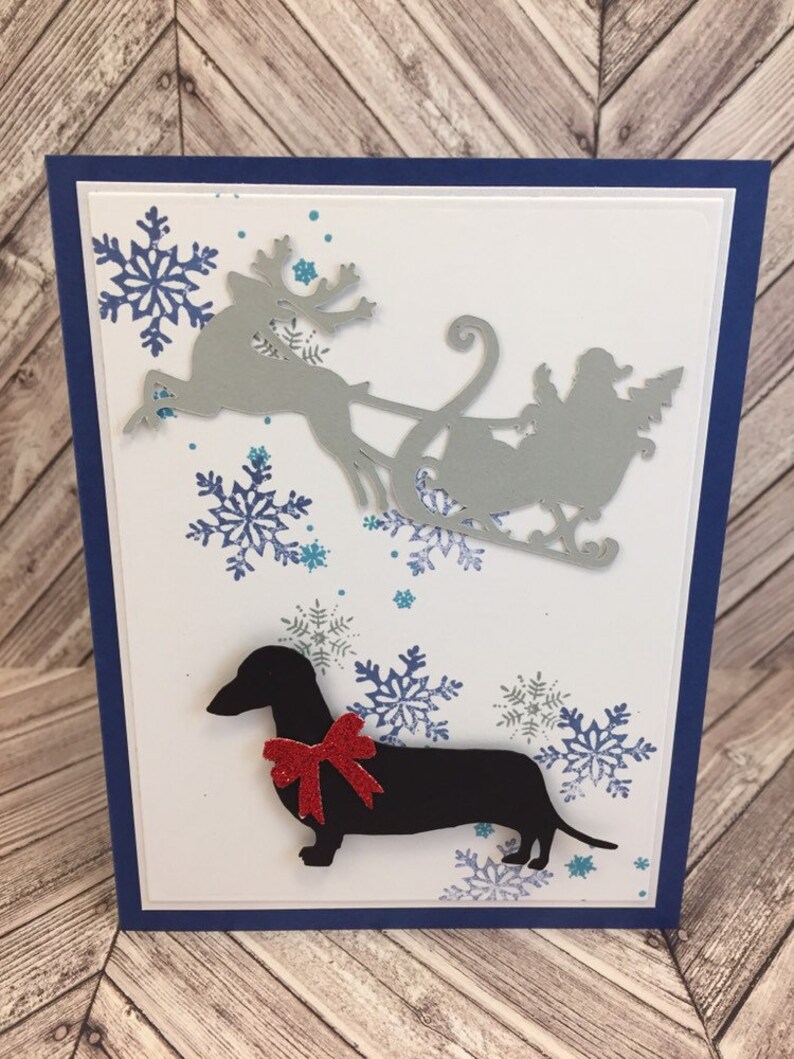 Dackel Dackel Karte Wurst Hund Karte Hund Weihnachtskarte Etsy
