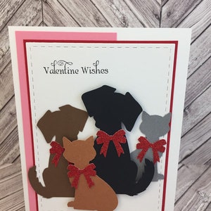 Tarjeta del día de San Valentín para perros y gatos, tarjeta de San Valentín para mascotas, gatos y perros, gato, perro, gatito, cachorro, de todos nosotros, tarjeta del grupo, tarjeta de San Valentín grupal