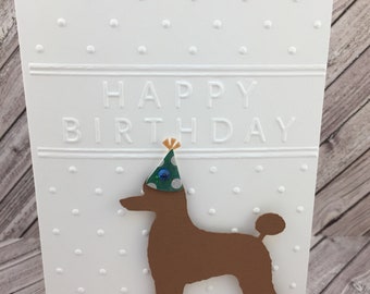 poodle, poodle card, poodle birthday card,poodle greeting card, dog card,dog birthday card,happy birthday card