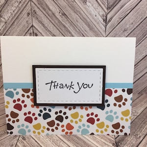 tarjeta de impresión de pata, tarjeta de agradecimiento, tarjeta de agradecimiento para perros, tarjeta de agradecimiento para gatos, tarjeta de agradecimiento para amantes de las mascotas, tarjeta para gatos, tarjeta para perros, tarjeta de felicitación para mascotas