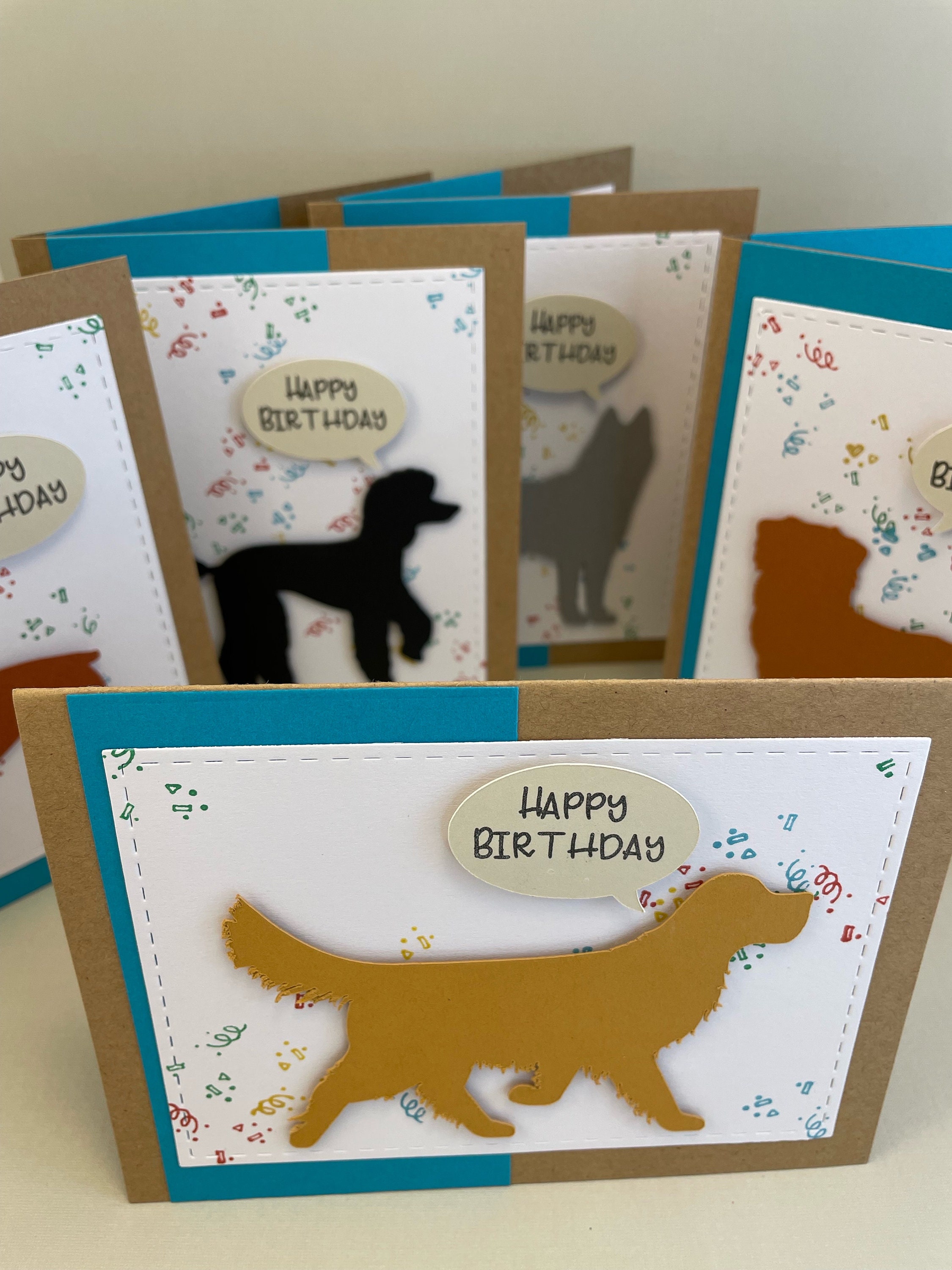 Dog Birthday Card, Pet Lover, Handmade Confetti Card - Etsy