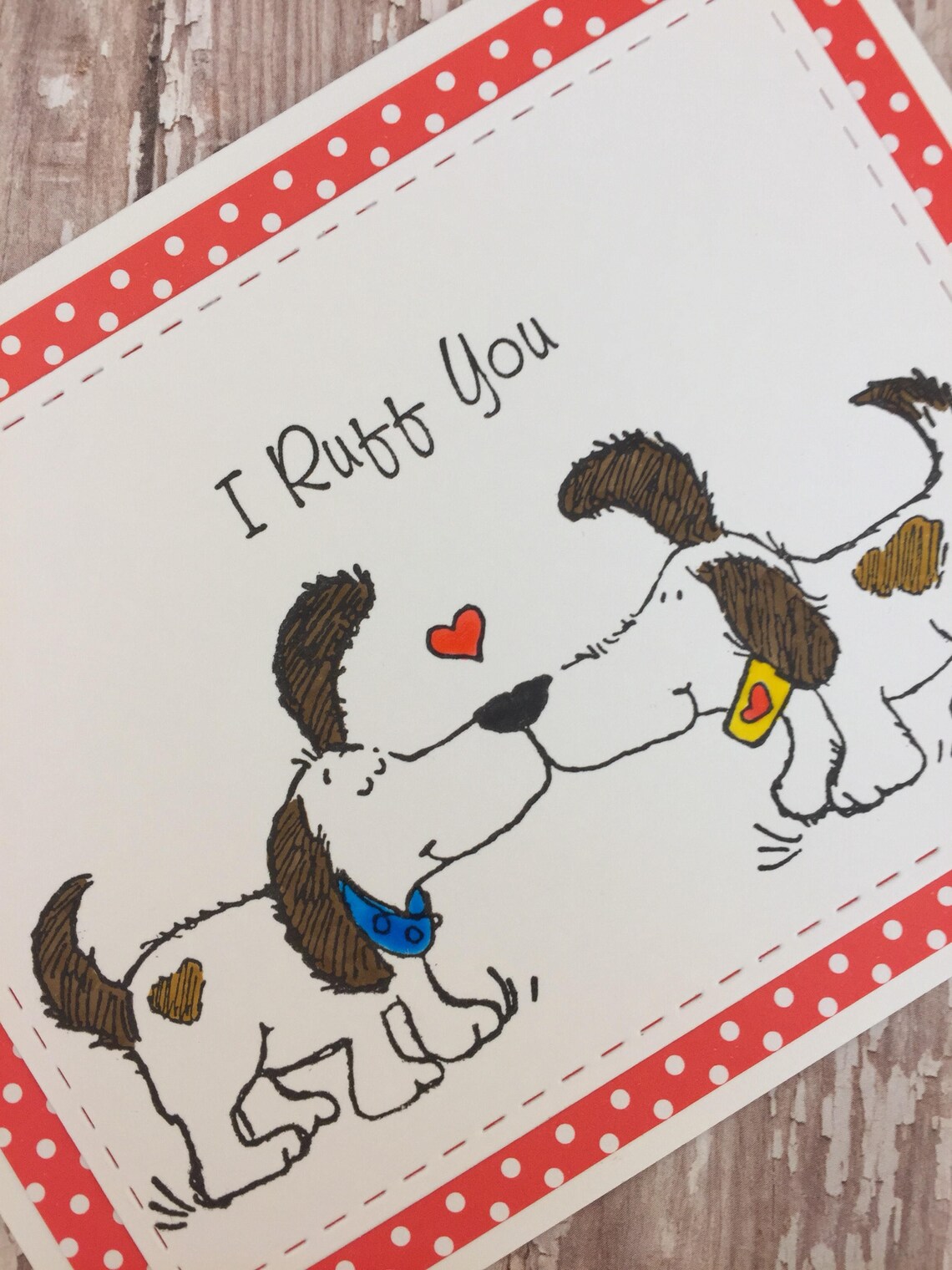 I Ruff You Cardhappy Valentine's Day Cardlove Carddog Etsy UK
