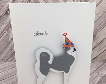 Husky Birthday Card: Handmade Dog Lover Greeting Card