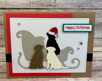 labrador retriever, labrador retriever-kaart, lab-kerstkaart, labrador retriever-kerstkaart, hondenkaart, hondenkerstkaart