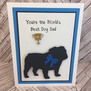 bulldog americano, bulldog, giorno del padre, carta bulldog, carta giorno del cane padre, carta cane, miglior cane papà del mondo, giorno del padre felice, cane papà