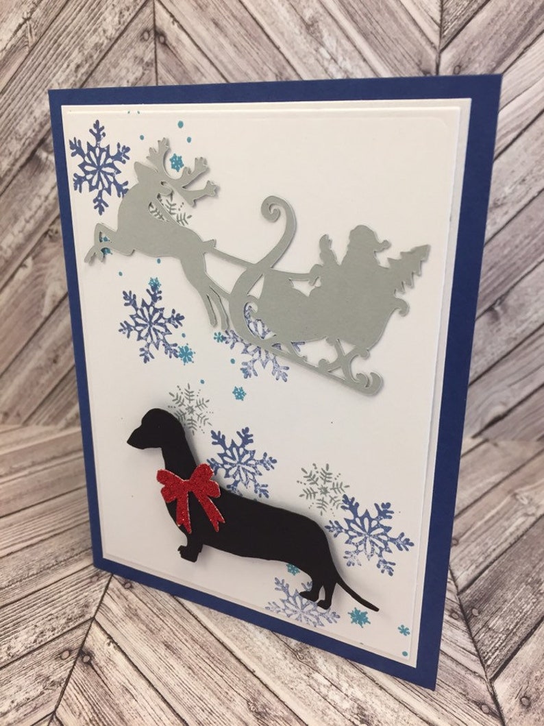 Dackel Dackel Karte Wurst Hund Karte Hund Weihnachtskarte - Etsy.de
