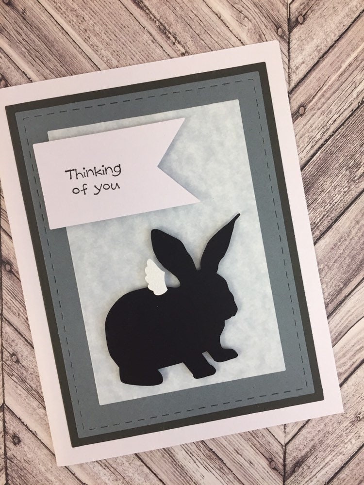 Rabbit sympathy card rabbit condolence card pet sympathy | Etsy