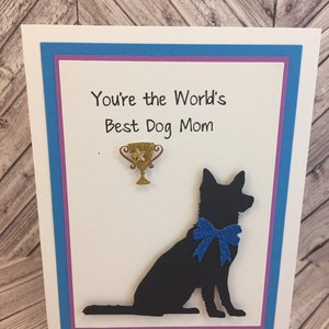 pastor alemán, día de la madre, tarjeta de mamá pastor alemán, tarjeta del día de la madre del perro, tarjeta GSD, tarjeta de perro, la mejor madre de perro del mundo, feliz día de la madre