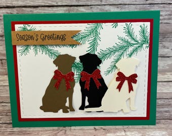 Labrador retriever-kerstkaart, handgemaakte hondenkaart