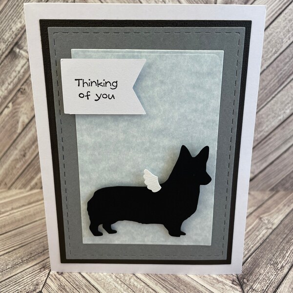 corgi card, corgi sympathy card, dog sympathy card, dog condolence card, dog loss card, pet loss card, pet sympathy card