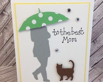 cat, cat mother's day card, cat card, cat mom card, cat greeting card, cat lady card, best mom card, Mother's Day card, cat lover card