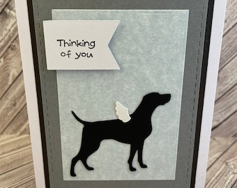 Weimaraner, Weimaraner sympathy card, weim, weim sympathy card, dog sympathy card, pet sympathy card, dog card, pointer card, dog