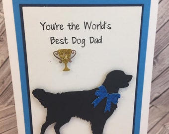 golden retriever, golden retriever card, golden dad, father's day, retriever card, dog father's day card, world's best dog dad