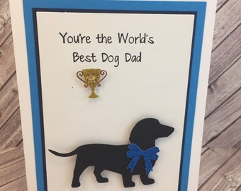 dachshund, dachshund card, dachshund Father's Day card, Father's Day card,dog card,dog dad card, dad birthday card, doxie dog card,