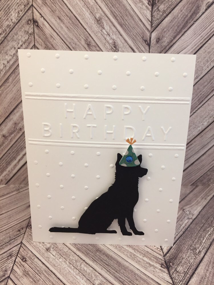 German Shepherd Birthday Card: Party Hat Dog Card - Etsy