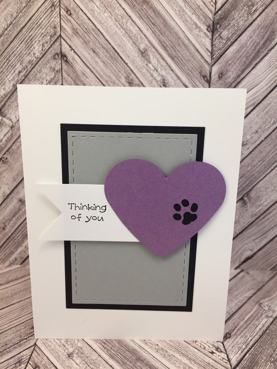 Pet Sympathy Card, Paw Print Pet Sympathy Card, Heart Sympathy Card ...