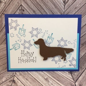 dreidel, carte dreidel, hanoucca, carte de Hanoucca, carte de chien de Hanoucca, carte de l'étoile de david, carte de chien, carte de vœux juive, joyeuse Hanoucca