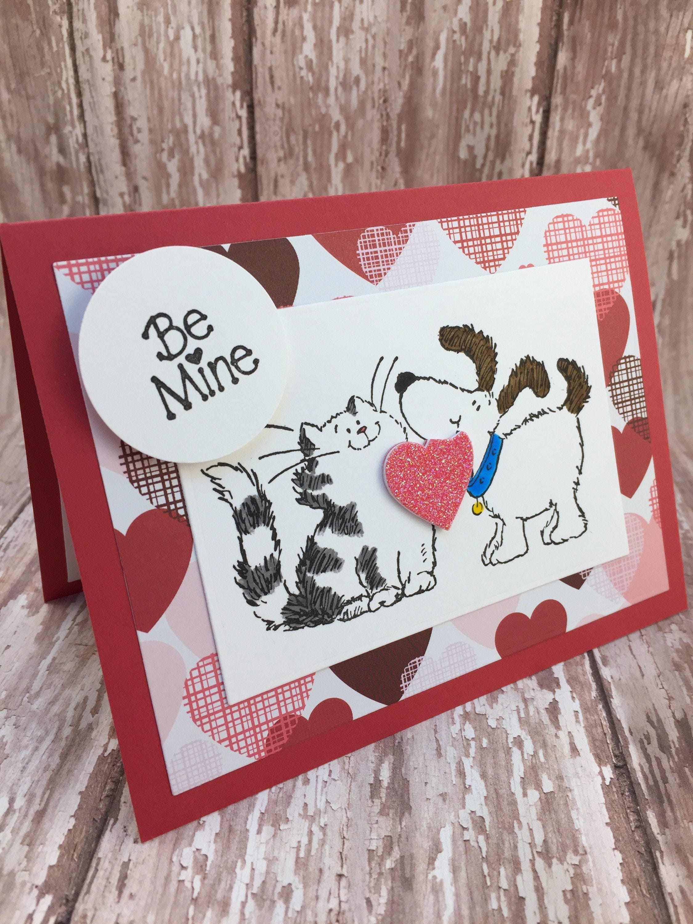 Meine Karte glücklich Valentinstag Karte Hund und Katze Etsy