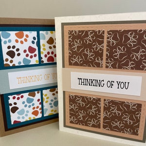 paw print pet sympathy card, rainbow bridge, dog loss card, cat loss card, paw print sympathy card, thinking of you card