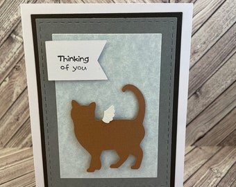 cat sympathy card, cat condolence card, pet sympathy card, cat loss card, pet loss card, cats leave paw prints card, sorry for your loss,cat