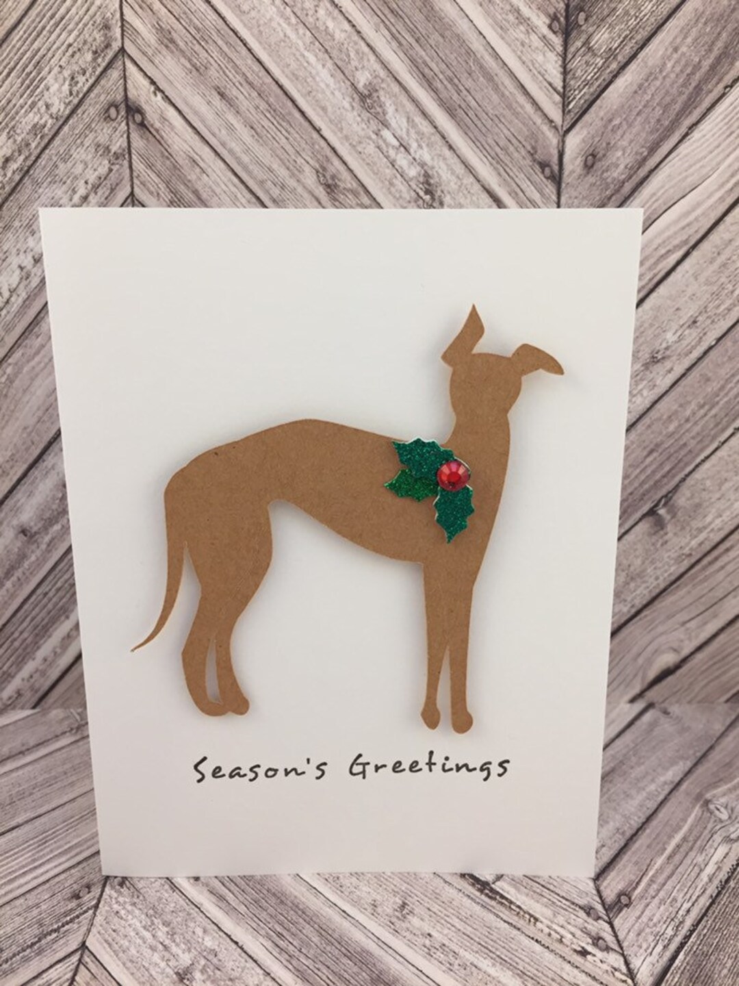 Greyhound Greyhound Christmas Card Greyhound Card Christmas Etsy