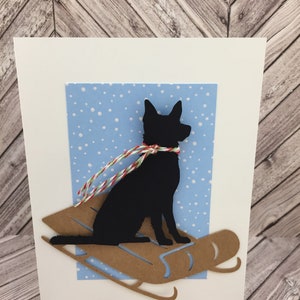 pastor alemán, tarjeta de pastor alemán, tarjeta de Navidad de pastor alemán, tarjeta GSD, tarjeta de Navidad GSD, tarjeta de perro, tarjeta de perro de invierno