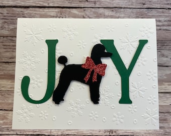 Poedelkerstkaart, Dog Joy-kaart, sneeuwvlokreliëf