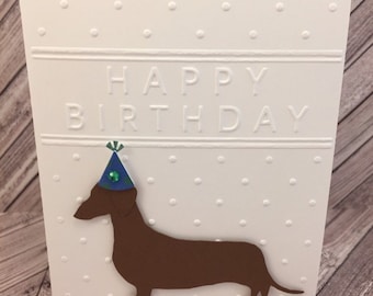 Carte D'anniversaire Teckel Avec Enveloppe En Papier Kraft - Carte