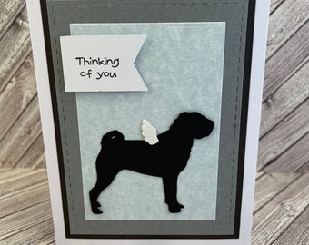 shar pei, shar pei card, shar pei sympathy card, dog card, dog sympathy card, thinking of you card, dog condolence card, pet sympathy card