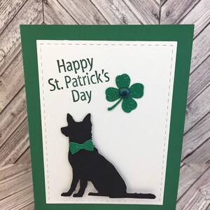 Pastor alemán, tarjeta del día de San Patricio de pastor alemán, tarjeta de pastor alemán, tarjeta GSD, tarjeta de perro, feliz día de San Patricio