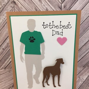 Windhund, Windhund-Karte, Windhund Vatertag Karte, Windhund-Grußkarte, Hund Karte, italienische Windhund, Whippet, Windhund Papa Karte
