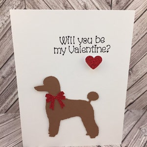 poodle, poodle card, poodle valentine&#39;s day card, poodle greeting card, dog valentine card, poodle valentine card, will you be my valentine