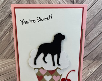 rottweiler, rottweiler kaart, rottweiler valentijnskaart, hond kaart, hond valentijnskaart, rottie kaart, rottie valentijnskaart, cupcake kaart