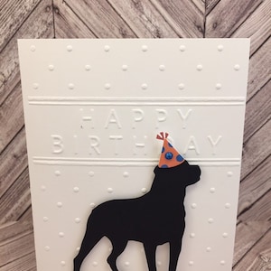 rottweiler, rottweiler card, rottweiler birthday card, dog birthday card, dog card, woofing you a happy birthday, rottie birthday card