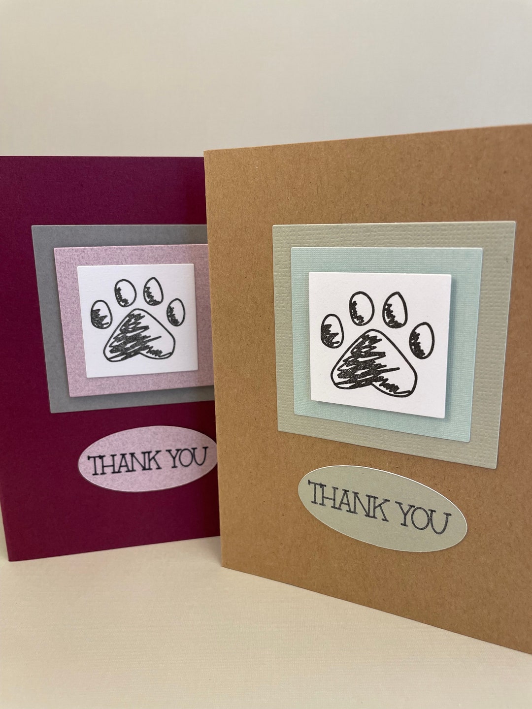 Paw Print Thank You Cards, Thank You Cards, Thank You Notes, Thank You ...
