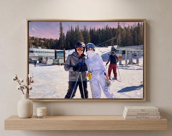 Photo to Oil Painting | Custom Anniversary Gift | Personalized Family Portrait Canvas | Pet Memorial Art.