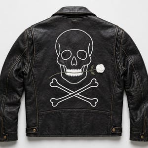 Handmade Aviator Flight Coat with Skull Patch