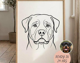 Custom One Line Dog Portrait, Minimalist Pet Drawing (Digital Download)