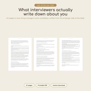 Job Interview Prep Guide | How Hiring Managers Score You | Interview Preparation Printable PDF