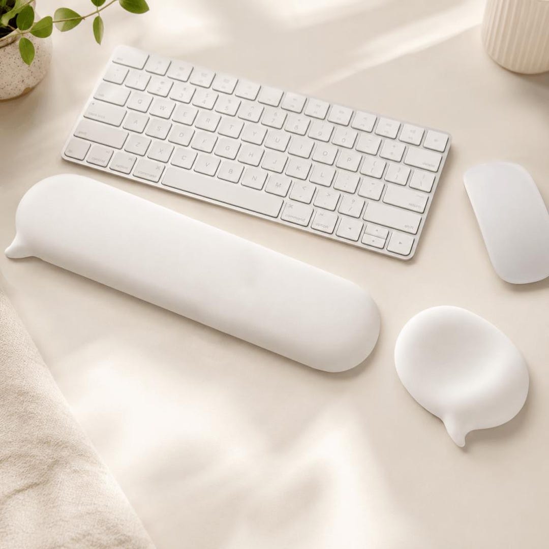 White Hand Rest White Wrist Rest Pad, Keyboard Rest Wrist Support, Anti-slip Rubber ...