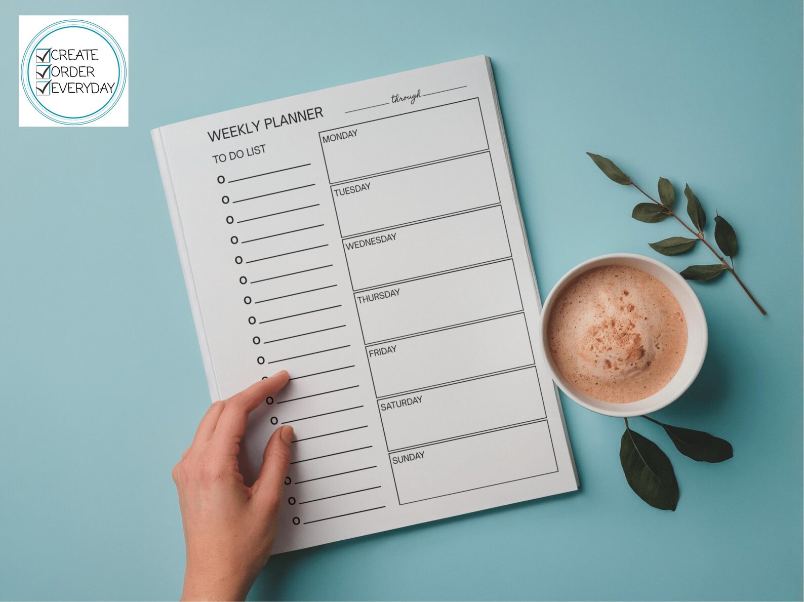 Task Focused Printable Weekly Planner | PDF Instant Download | Black ...