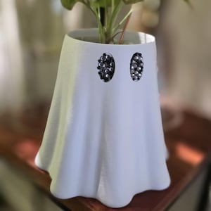 Ghost Planter Sleeve | Rhinestone Ghost Plant Pot | Halloween Plant Decor | Spooky Houseplant Accessory | Small Plant Cache Pot